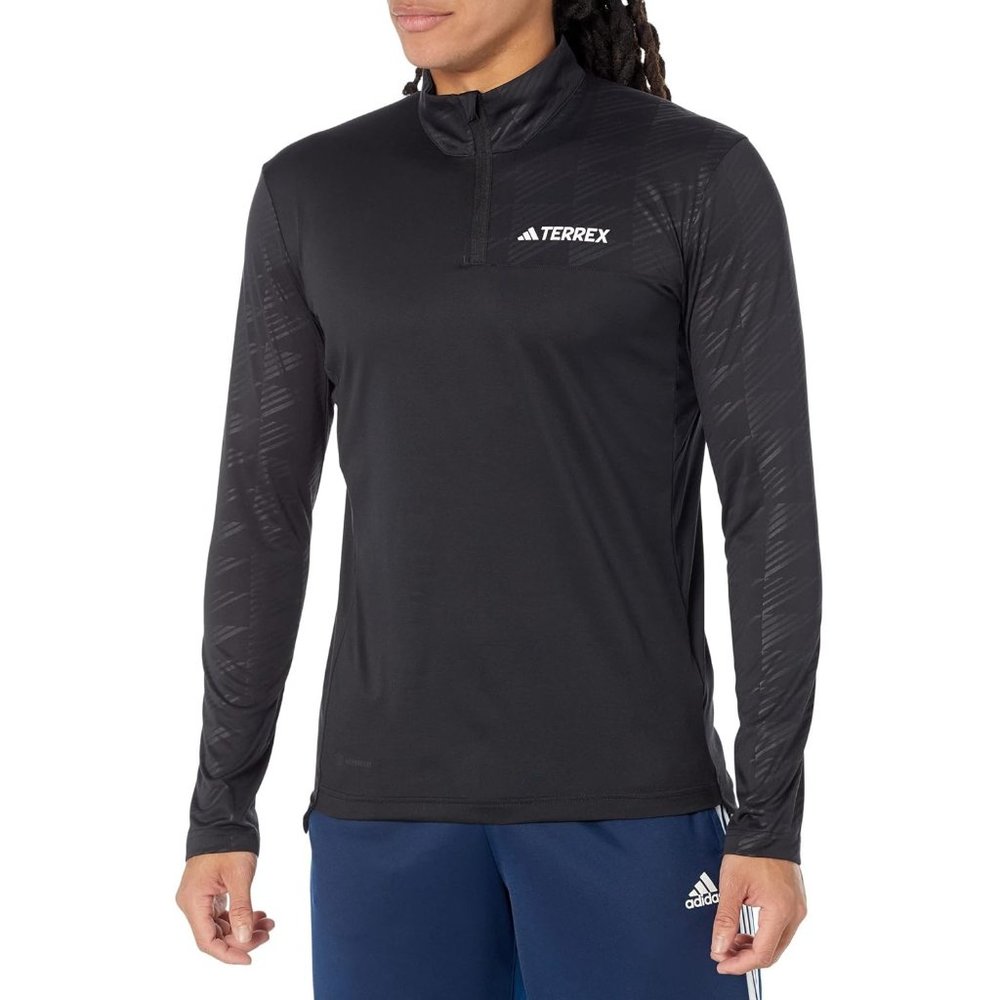 adidas Men's Terrex Multi Half Zip Long-Sleeve T-Shirt, XL, Black, Brand New!